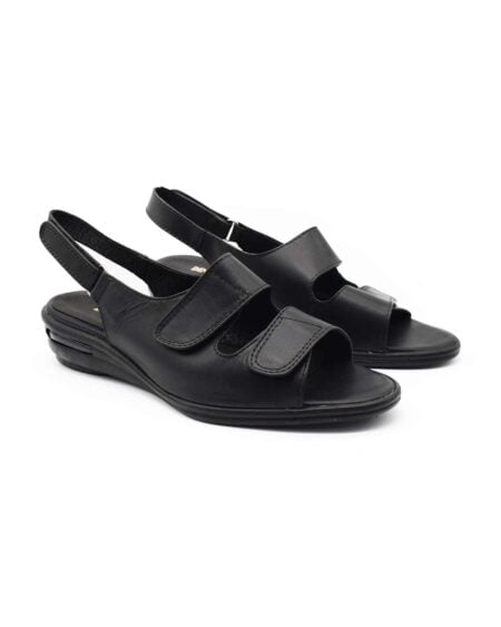 sandalias mujer sofia cuero negras