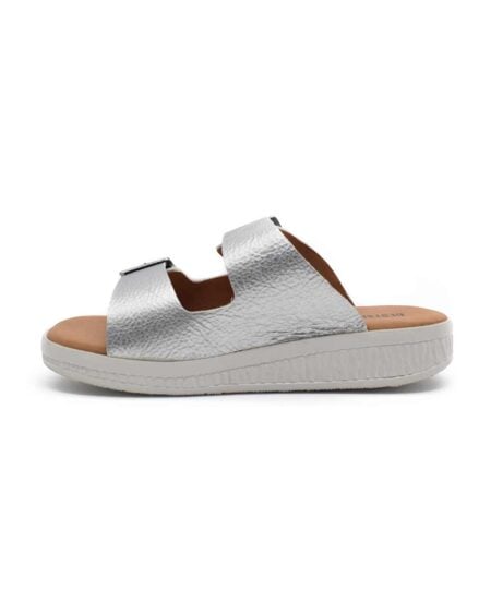 zuecos birken cuero mujer confort plata