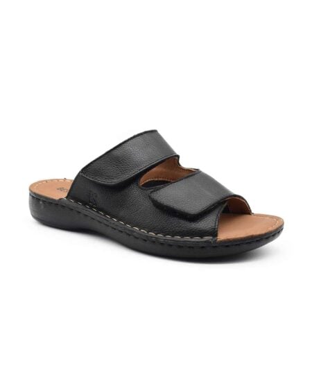 zuecos cuero mujer confort azula negras