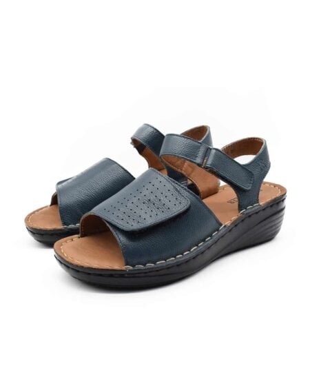 sandalias cuero mujer confort elianis azul