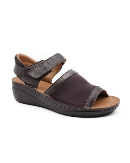 sandalias cuero mujer confort moahe marrones