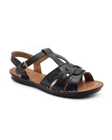 sandalias cuero confort mujer bromi negras