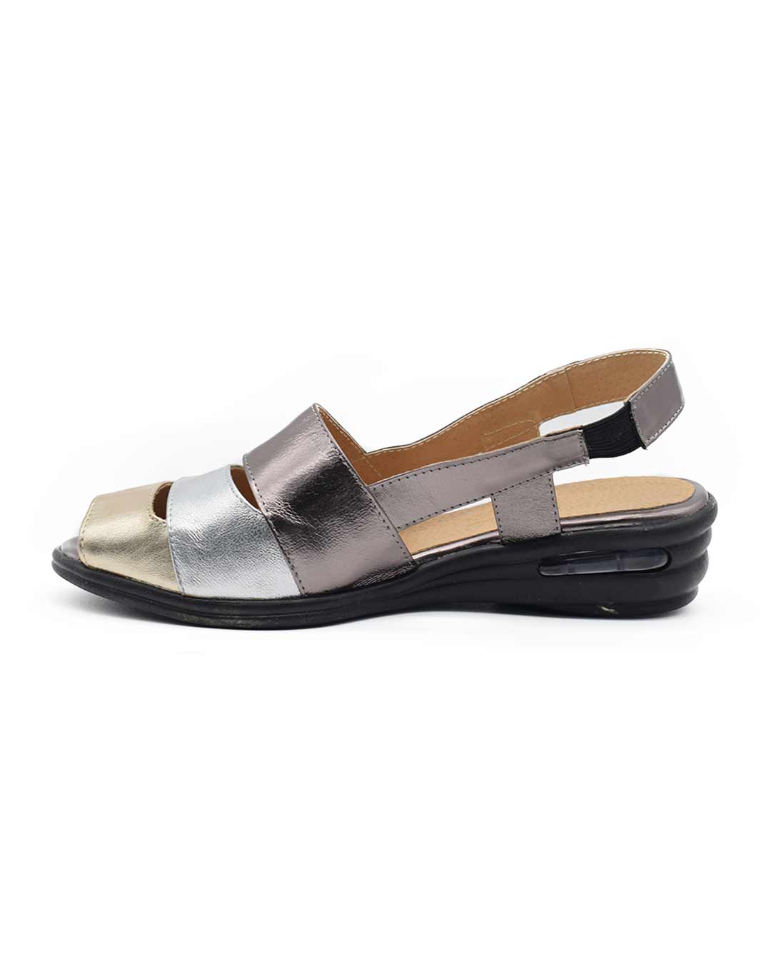sandalias mujer rush cuero plata