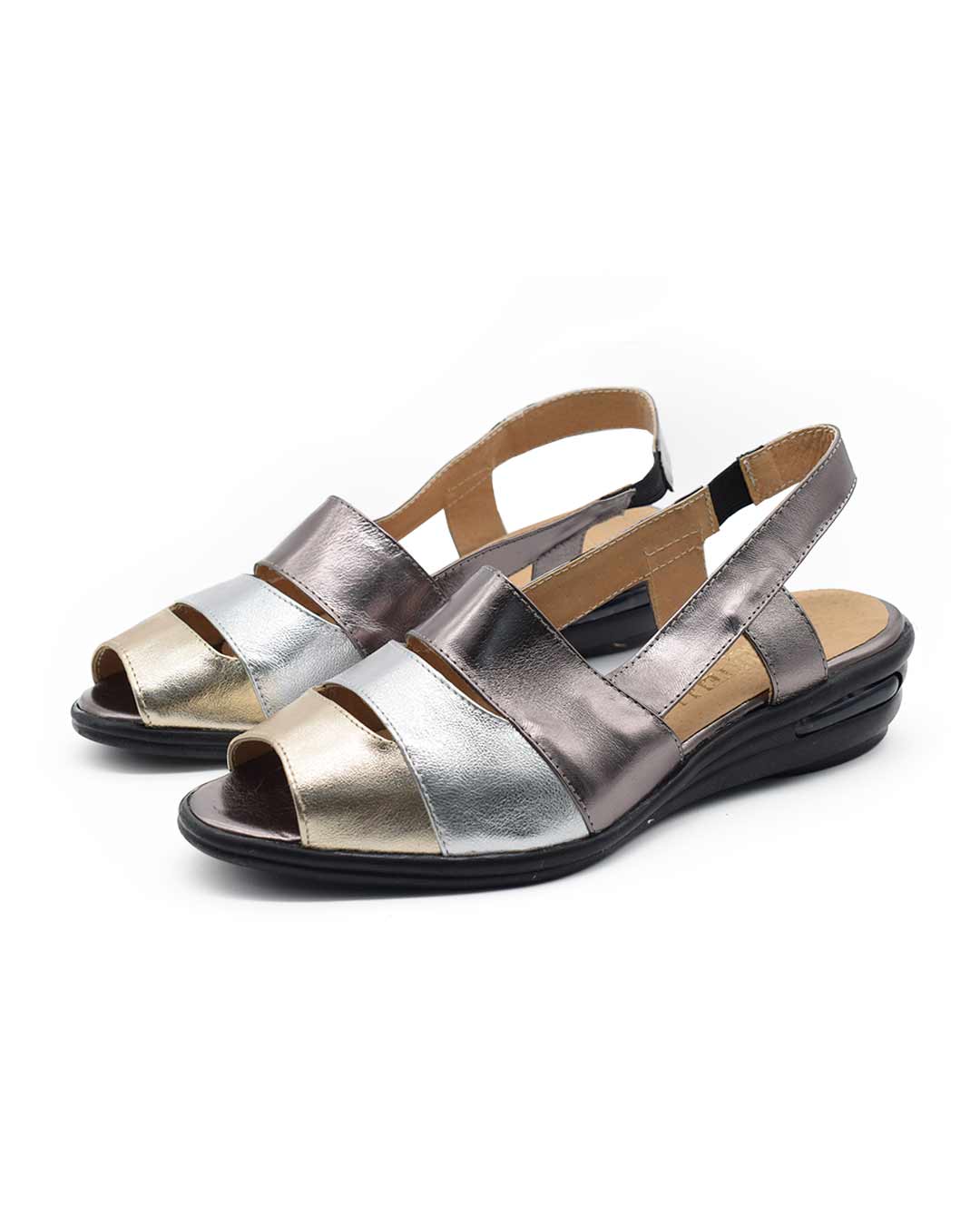sandalias mujer rush cuero plata