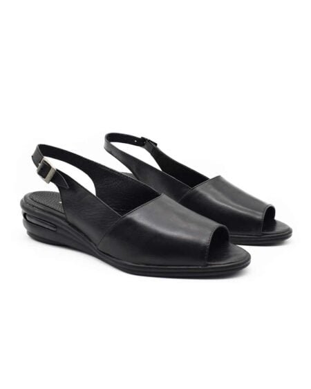 sandalias confort mujer lina cuero negras