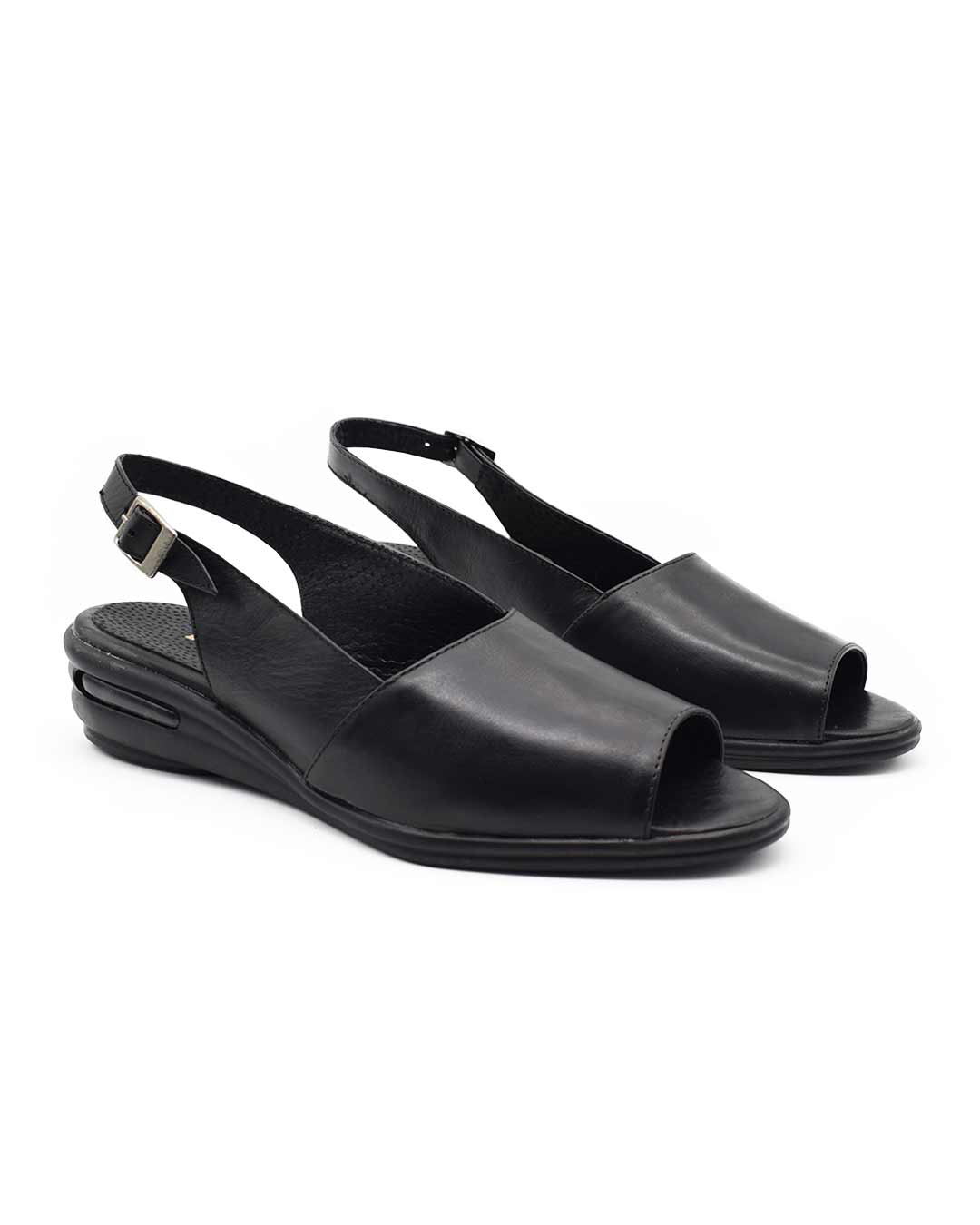 sandalias confort mujer lina cuero negras