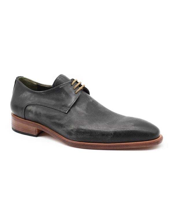 zapatos de vestir hombre benfica cuero gris alto brillo