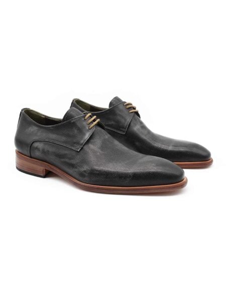zapatos de vestir hombre benfica cuero gris alto brillo