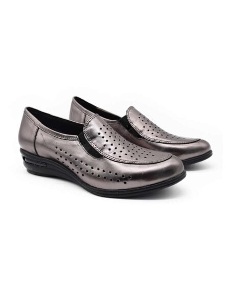 zapatos calados mujer tulsa cuero peltre