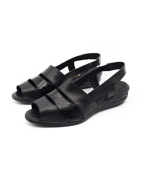 sandalias mujer rough cuero negras